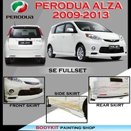 PERODUA ALZA 2008 2010 2013 SE STYLE FULLSET SKIRTING(FRONT SKIRT ,SIDE SKIRT, REAR SKIRT,SPOILER)PU GETAH/FIBER/ABS