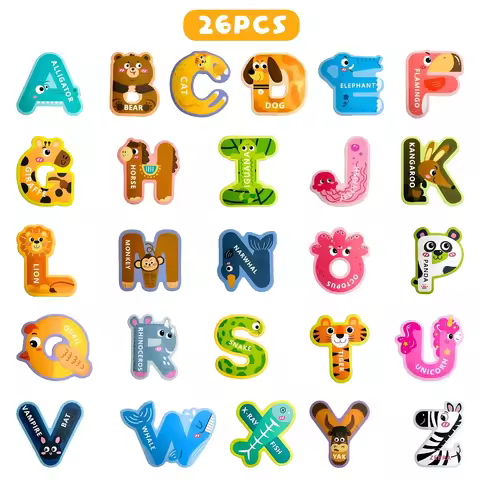 Magnetic Letter Tile, 26 Capital Letter Refrigerator Sticker, Suitable for Dishwasher/refrigerator/o