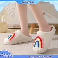 Rainbow Warm Fluffy Slippers Soft Cozy House Slippers Bedroom Slippers for Women