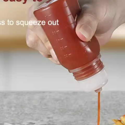 30/60/100ml Mini Squeeze Bottles Ketchup Condiment Sauce Bottle Honey Mustard Salad Dressing Sauce B