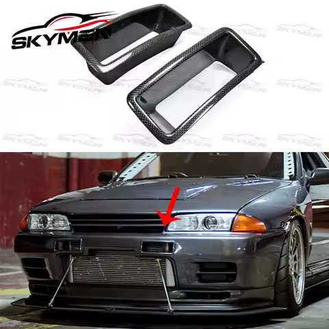Carbon Front Bumper Vents For 89-94 R32 GTR Nismo N1 Style Fiber Glass Body Kit Bumper Duct Air Inta