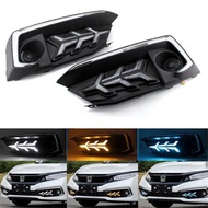Honda Civic FC Facelift 2020-2021 front bumper led drl daylight signal running foglamp cover  3 IN 1 FUNCTION(AIRPLANE)