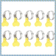 (W L N H)10pcs Adjustable Butterfly Hose Clamps 32-44mm Stainless Steel Worm Drive Twist Tight Pipe 