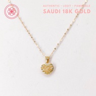 COD PAWNABLE 18k Legit Original Pure Saudi Gold Whole Geometric Heart Necklace
