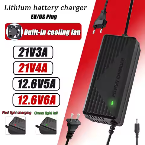 21V 3A 4A Lithium Battery Charger 5 Series 12.6V 5A 6A Battery Charger for Lithium Battery with LED 