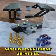 SCREW RACK LIPAT JB-STYLE GOLD & TITINIUM STAISTEEL 304 SKRU RACK LIPAT MAGIC BOY / X-RIDER / RARIDO
