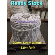 [ROLL] PP rope 20mm 22mm 24mm / Tali PP Kuatity Baik Polypropylene Rope [220m per roll]