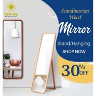 📢🎊CLEARANCE LAST STOCK Stand Mirror Solid Wood Cermin Berdiri Deko Hiasan Rumah Interior Cermin Murah Penghabisan Stok