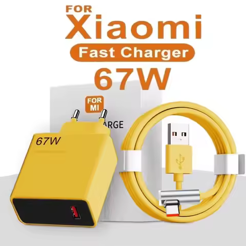 67W USB Fast Charger for Xiaomi 15 14 13 12 11 10 Ultra Redmi Note 12T 13 Pro Turbo Quick Charge Typ
