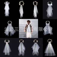 Garland Veil Elegant Bridal Headdress Bohemian Travel Vacation Simulation Garland Batch Yarn uuu6.7