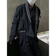 KIKO KOSTADINOV黑色V領夾克紐扣拉鏈休閑外套襯衫長袖mino同款
