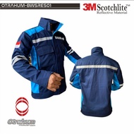 Otrahum Semi Wearpack Shirt Zipper Safety Jacket Work Uniform K3 Engineer Technician Project Ribbon 