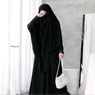 Best gamis umroh hajj abaya black ayra muslimah set khimar simple luxury ml xl xxl