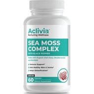 Organic Irish Sea Moss Capsules with Bladderwrack & Burdock Root - 102 Minerals Sea Moss Supplement 