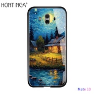 เคส Hontinga สำหรับ Huawei Mate 10 Lite Pro 40 30 20 Lite Pro 20X Mate 9 Nova 10 Pro 2 2i Lite 2S 3 3i 4 5i 5T 7 Pro 7I SE เพ้นท์น้ำมันเคสเคสโทรศัพท์หลังกระจกนิรภัยเคสแข็ง