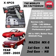 NGK Premium RX Spark Plug - Mazda MX5 Miata NA NB 1.6L B6ZE 1.8L BPZE BPVE BPZET DOHC 16V ( Year 198