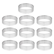 4.5cm Round Stainless Perforated Seamless Tart Ring Quiche Ring Tart Pan Pie Tart Ring with Hole Tar