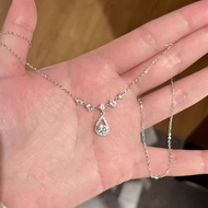New Titanium Steel Tassel Water Drop Zircon Necklace That Does Not Fade