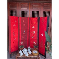 Lotus embroidered tablecloth (1m8)