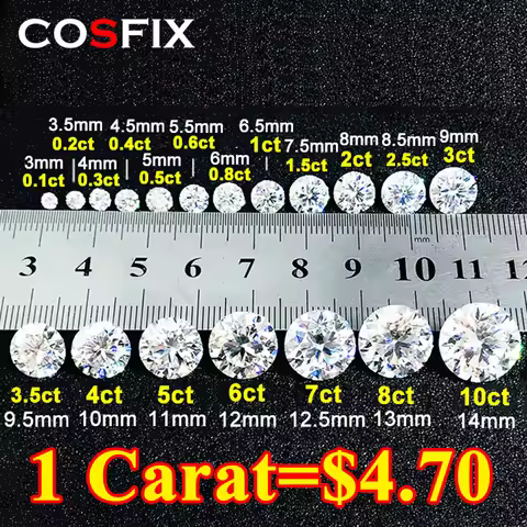 [ Super White ] Top Belgium Cut Moissanite Stone D Color 0.1ct-30ct Gemstones Lab Grown Diamond Mois