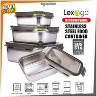 LEXNGO Microwavable Safe Leak-proof Stainless Steel SUS316L Food Storage Container Meal Prep Food Co
