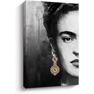 Frida Kahlo Wall Art Canvas Print Black and White Painting Artwork Wall Decor Gallery Wrapped Black 