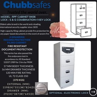 CHUBBSAFES 9406 (S&G Combination Lock + Key Lock) (370KGS) 4 Drawers Record Protection Filing Cabine