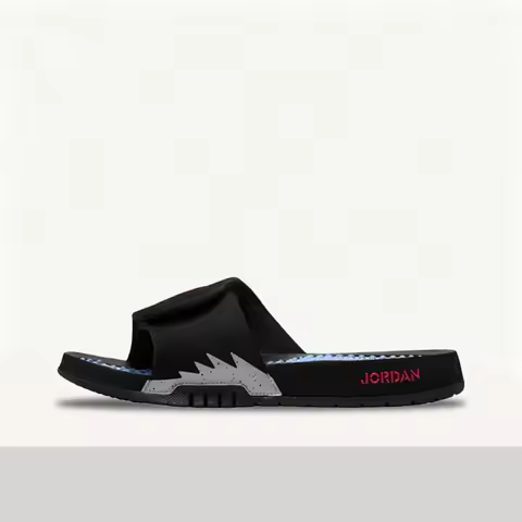Nike Jordan Hydro5 Comfortable Anti-Slip and Anti-Abrasion Flip-Flops Unisex Style - Black and Silve