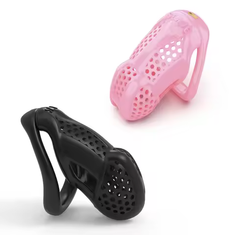 Breathable Male Cobra Chastity Cage Device CBT Cuckold , Abstinence Anti-Cheating with 4 Rings,