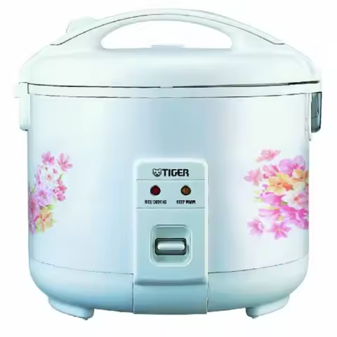 JNP-1000-FL 5.5-Cup Uncooked Rice Cooker and Warmer Floral White