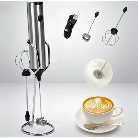 Rechargeable Electric Whisk USB Charging Mini Milk Foam Coffee Whisk Portable Whisk Blender Kitchen 