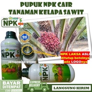 Pupuk Penyubur Daun Dan Batang Sawit Bibit NPK LAKSA GROW 500ml Pupuk NPK Cair untuk Bibit Kelapa Sa