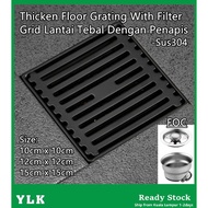 YLK 304 Stainless Steel Black Floor Drain Floor Trap Floor Grating With Filter Strainer Anti Cockroach Anti Smell 地面排水口