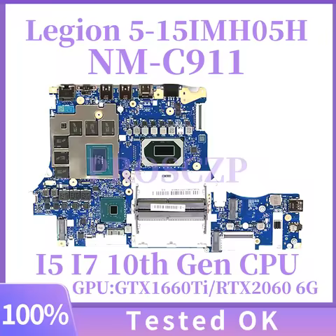 Motherboard NM-C911 For Lenovo Legion 5-15IMH05H Laptop Motherboard with CPU i5 i7 Gen GPU GTX1660TI