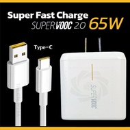 แท้ ชุดชาร์จ 65W SUPER VOOC หัวชาร์จ+สายชาร์จ ใช้ได้กับTYPE-C รองรับ Ri7/Find X/R17pro ซูปเปอร์ชาร์จ