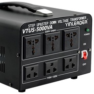 Yinleader 5000W Voltage Converter Transformer Step Up 220V-120V to220V-240V or Step Down 220V to 220