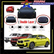 BMW X4 2014-2023 190T Black Zipper Design Jet Protection Car Cover Waterproof Sun-proof Size SUV XL Selimut Kereta
