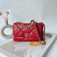 Chanel 紅色經典雙C 19 二用包 - 30cm