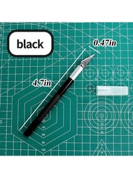 1支黑色手雕刀,適用於子彈筆記,簡單多用途雕刻筆,適用於學生使用,多功能雕刻刀片,耐用的金屬手柄,非常適合diy和專業的剪紙