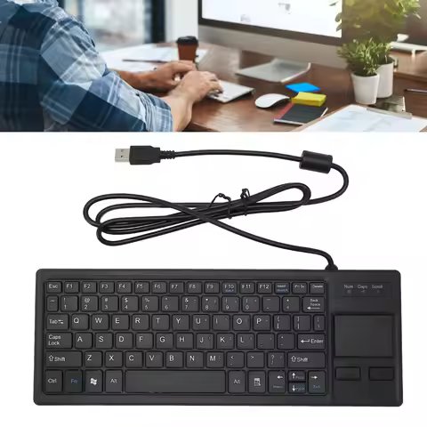 Wired Keyboard K 800 Keyboard with Touchpad Wired Thin Mini Compact Touch Keyboard with HUB Function