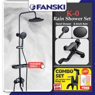 K-0 Rain Shower Set 3 IN 1 Square Shower Head Set Bathroom Rack Water Heater High Pressure Hand Shower Bathroom Faucet