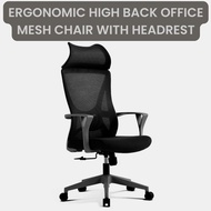 Ergonomic High Back Office Boss manager Mesh Chair with Headrest Curved Tear Resistance High Density Cotton Cushion Seat