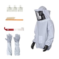 Beekeeping Suit Bee Jacket Beekeeping Gloves Protective Sleeves Beehive J Hook Hive Tool Bee Hive Br