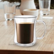 [Kesoto1] Double Walled Mug Drinking Glass Borosilicate Beverage Mug Espresso Cups Glass Cup Water Cup for Woman