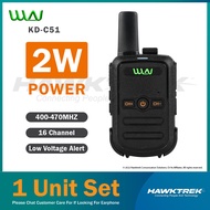 ├HAWKTREK┤WLN KD-C51 Two Way Portable 16 Channel 400-470 MHz 5km Mini Walkie Talkie