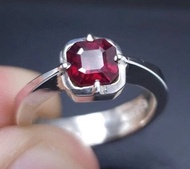 女士紅寶石戒指 美麗的熱處理鴿血紅紅寶石戒指 Rubis Bague