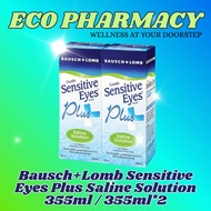 Bausch+Lomb Sensitive Eyes Plus Saline Solution 355ml / 355ml*2 EXP : 07/2027
