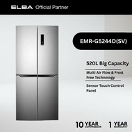 [CNY OFFER] ELBA Fridge 520L Multi Door Fridge Refrigerator EMR-G5244D(SV) / 4 Door Fridge Peti Seju