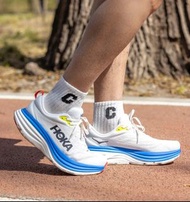 HOKA ONE ONE  Bondi 8  緩震馬拉松公路跑步鞋 白藍 男女同款