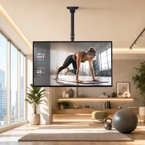 Adjustable Ceiling TV Mount, 360° Swivel Hanging Pole TV Bracket for 26‑65 Inch LED LCD OLED 4K Flat